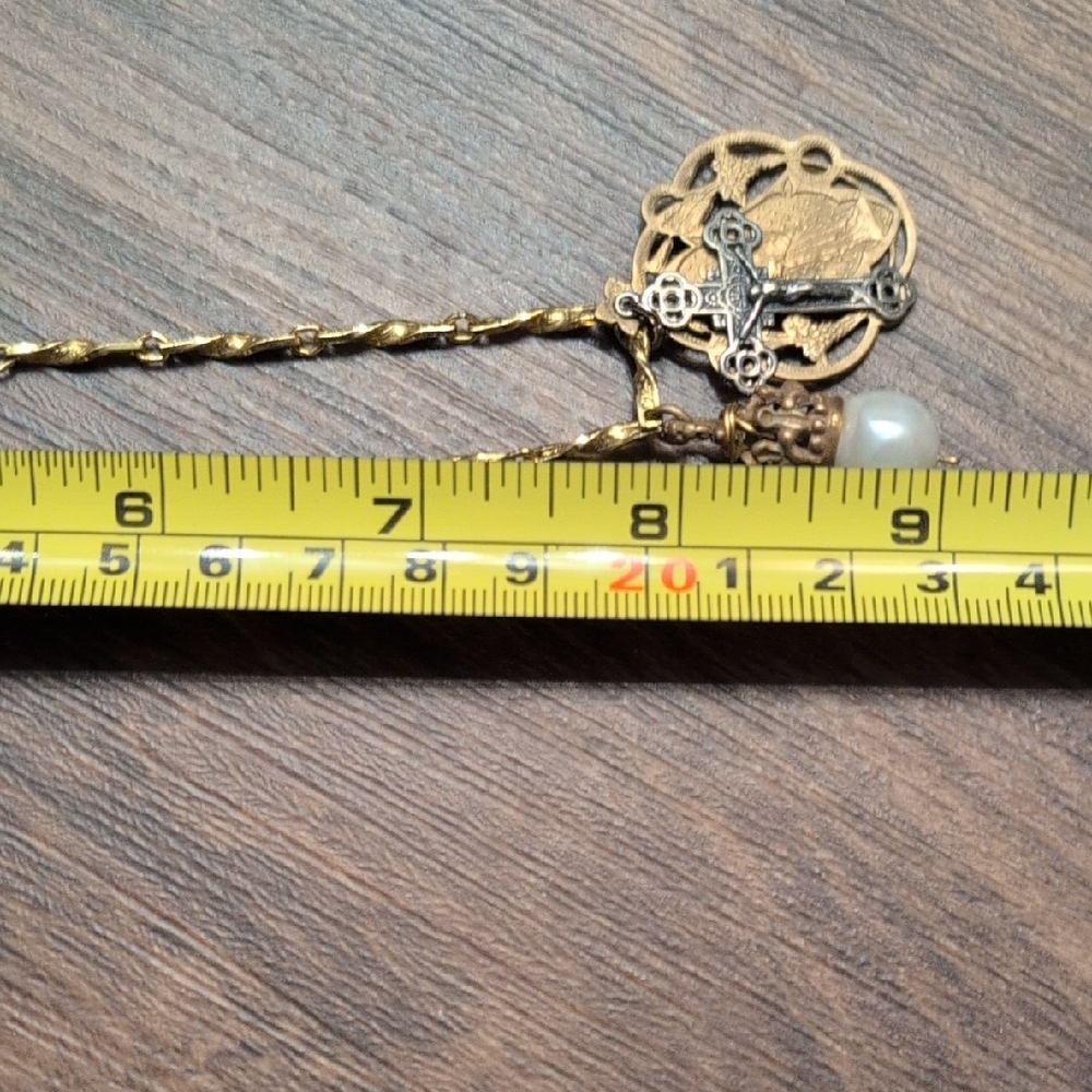 Source Unknown Gold And Silver Charm Necklace - image 4